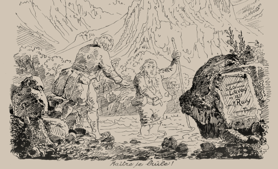 1831-Decouverte-de-la-source-eau-chaude-bains-lavey-vieux-dessin